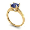 thumbnail image 2 of Solitaire Engagement Ring for Women - 1ct Simulated Tanzanite in 18K Yellow Gold Promise Ring, 2 of 6