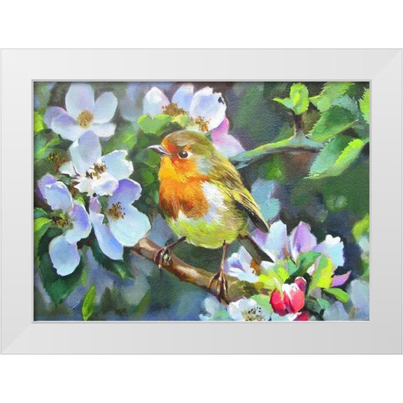Pautov, Igor 14x11 White Modern Wood Framed Museum Art Print Titled - In an Apple Blossom