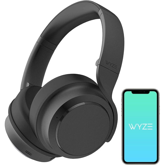 Restored Wyze Bluetooth 5.0 Headphones, Over The Ear Headphones with Active Noise Cancellation, High-Fidelity Sound, Transparency Mode, Alexa Built-in, Black (Refurbished)