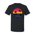 thumbnail image 2 of Wild Bobby, Tropical Paradise Beach Sunset, Streetwear, Men Graphic Tees, Black, Small, 2 of 3