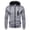 Gray, variant on WTOBBY Men's Contrast Color Zip Up Hoodie, Sporty Casual Jacket Style Sweatshirt with Hood for Outdoor Workout, Lightweight Breathable Street Fashion,Black L