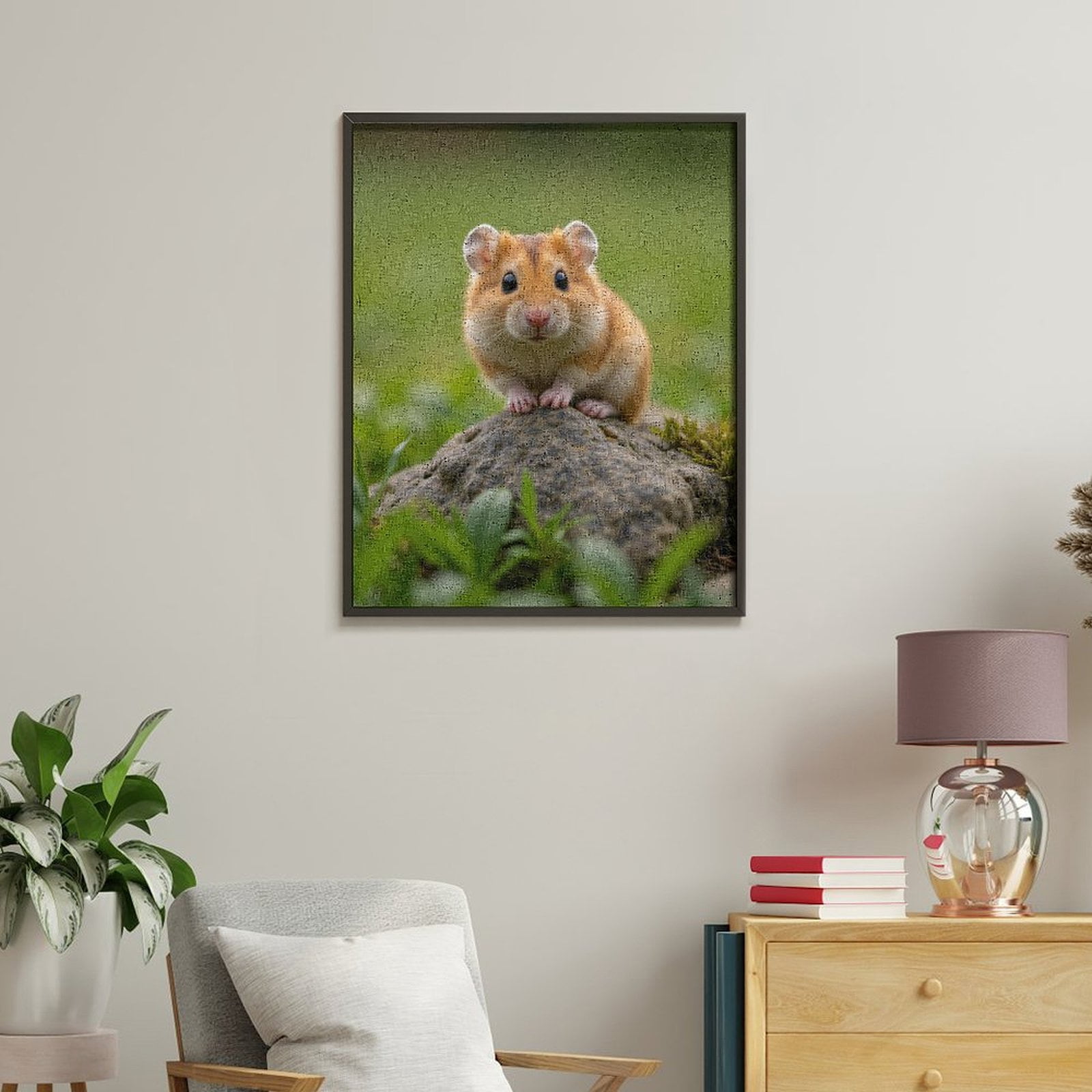 Paint By Numbers Kit for Adults Beginner - DIY Small Animal On Rock Nature Scene Canvas Painting Kits for Adults, Frameless Paint By Number for Adults for Home Wall Decor 16x20 Inch