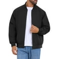 thumbnail image 5 of INSPIRE CHIC Bomber Jacket for Men's Autumn Outerwear Full Zip Up Ribbed Cuffs Baseball Jacket M Black, 5 of 6