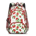 thumbnail image 2 of White Strawberry Plants Fruit Backpack for School,Cute School Bag,Schoolbag with Adjustable Shoulder Straps & Padded Back,16.9 Inch, 2 of 5