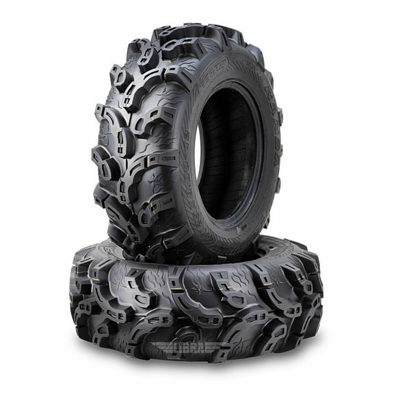 Wanda ATV Tires 25X8-12 25X8X12 6PR P375 -10212 Super Lug Mud, Set 2