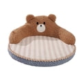 thumbnail image 1 of Cama para gatos con respaldo alto, diseño de abrazo para todas las estaciones, lavable, acogedora, almohadilla cálida para gatos, perros y mascotas, 1 of 8