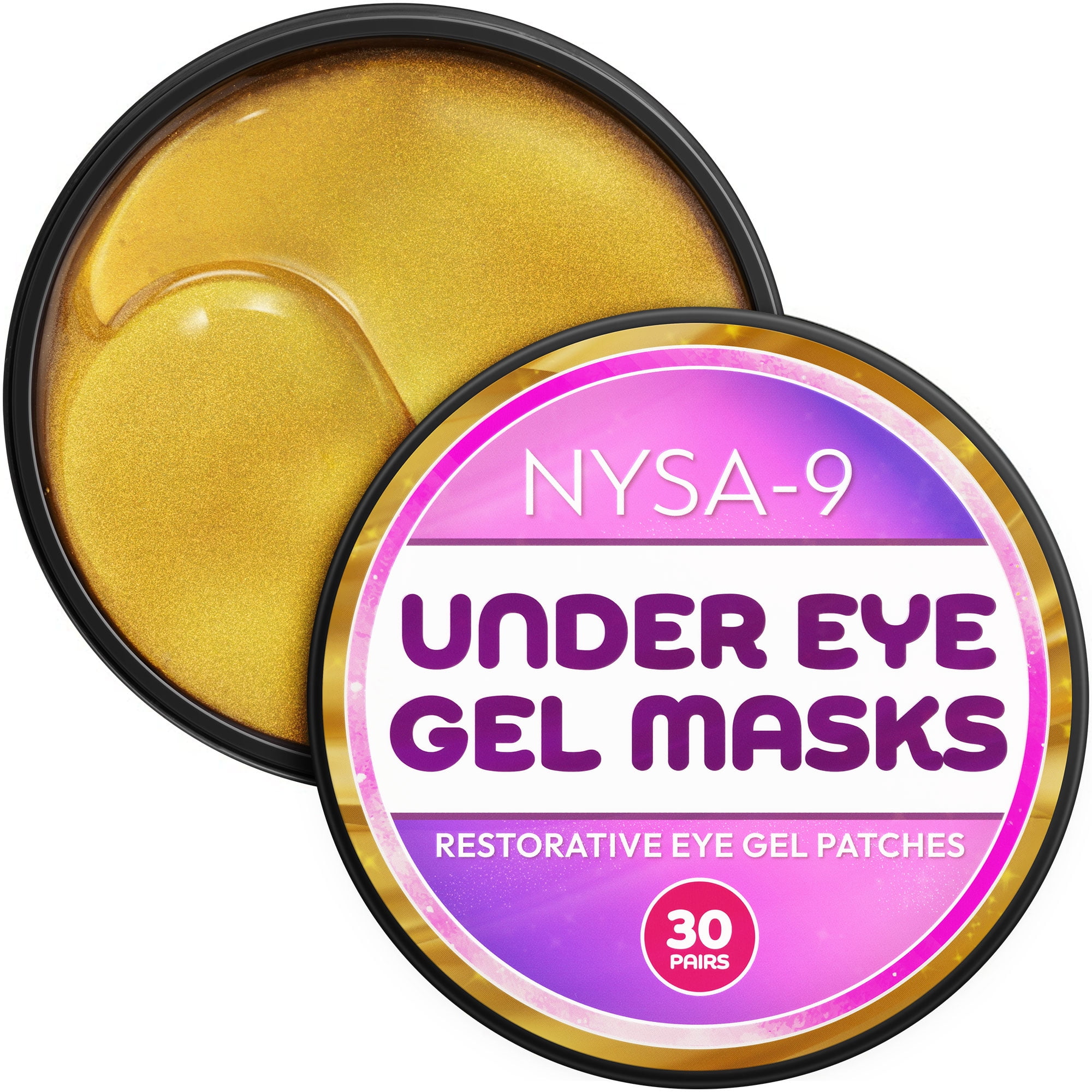 24K Gold Eye Mask Under Eye Gel Treatment Masks for Puffy Eyes (30