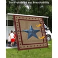 thumbnail image 3 of 4th of July RV Awning Sun Shade Screen 9'X7' Patriotic Stars Freedom Mesh Sunscreen Rustic Vintage Blue Red Awning Shade Screen with Zipper UV Blocker Completed Kits for RV Motorhome Camper, 3 of 7
