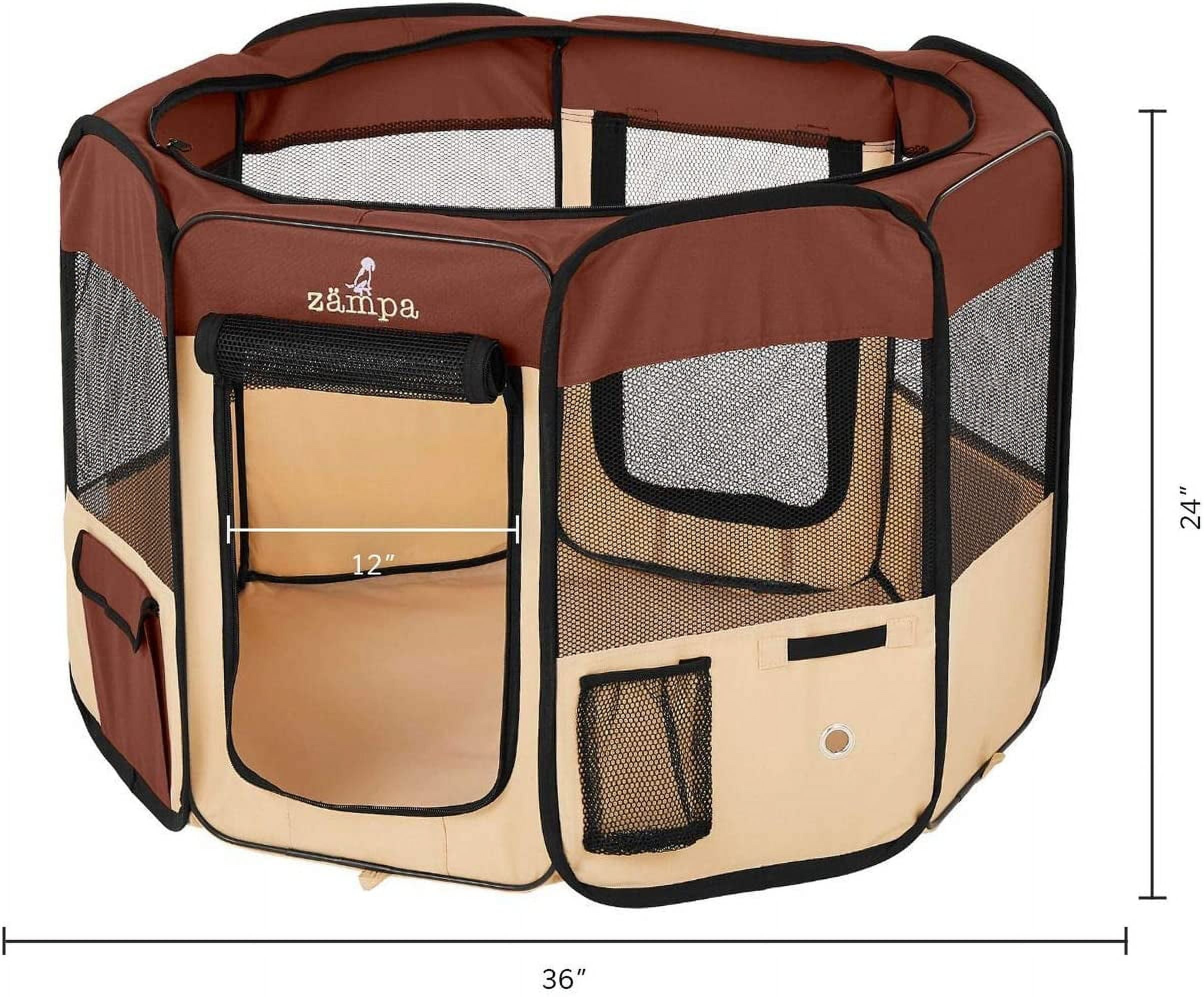 Zampa Portable Foldable Pet playpen For Large Dogs, Small Puppies & Cats, Water resistant