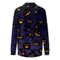 thumbnail image 5 of Femmes Causal Zip Pull Col Manches Longues Sweatshirts Halloween Print Activewear Veste de Course Vin XL, 5 of 5