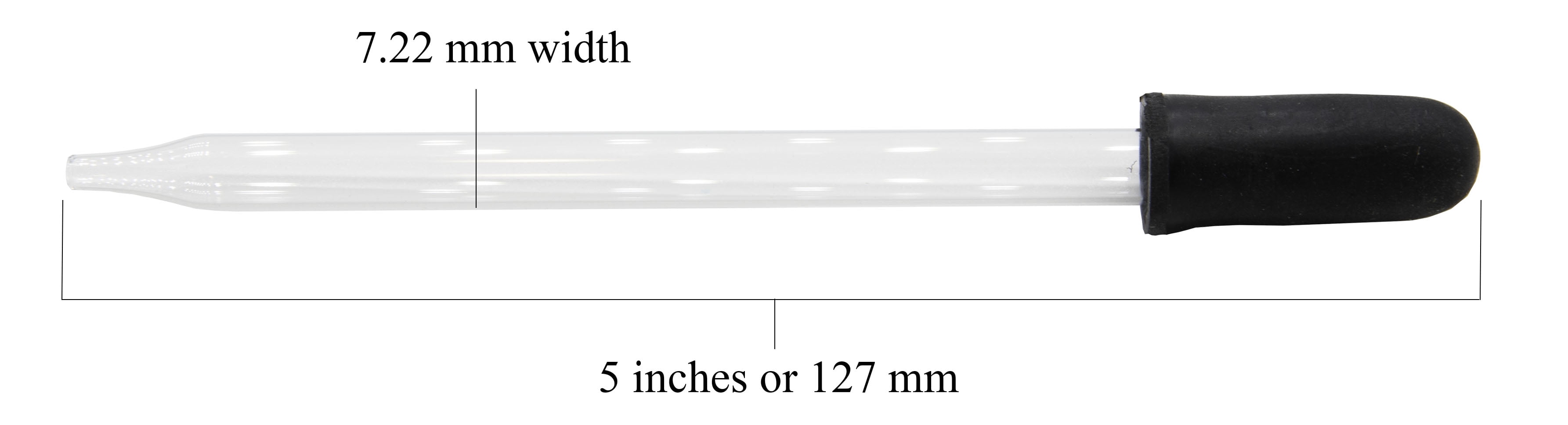 Dropper Medicine with Straight Glass Pipette 4 inches length. Pack 12.