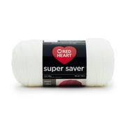 Red Heart Super Saver 4 Medium Acrylic Yarn, Soft White 7oz/198g, 364 Yards