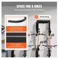 thumbnail image 3 of Bike Storage Rack, 6 Bike Wall Mount, Helmet Hooks, Garage Organizer - Adjustable, Holds 300lbs, 48-inch, 3 of 7