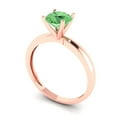 thumbnail image 2 of 1 ct Round Cut Simulated Green Diamond Solitaire Engagement Ring for Women in 18K Rose Gold, 2 of 5