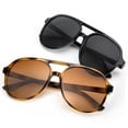 thumbnail image 2 of KALIYADI Aviator Sunglasses for Women,Retro Square Sun Glasses with 70s Vintage Style and UV Protection 2 Pack, 2 of 7