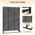 thumbnail image 6 of Ktaxon 3 Panel Security Fence Outdoor, Metal 49x72 Inch, Vertical Yard Privacy Panel with Aluminum Frame, Black, 6 of 9