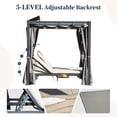 thumbnail image 3 of Triple Tree Water-Resistant Aluminum Outdoor Patio Daybed with Retractable Canopy Bed, Gray, 3 of 5