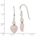 thumbnail image 2 of FB Jewels Sterling Silver Rose Quartz Heart Earrings, 2 of 2