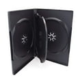 thumbnail image 1 of Lot de 10 Maxtek Standard 14mm Noir Quad 4 Disques DVD Cases avec Plateau Rabattable Double Face et Manchon Transparent Extérieur, 1 of 3