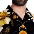 thumbnail image 5 of Starry Bees in the Sky Men's Short Sleeve Casual Printed Button Down Beach Shirts, 5 of 6