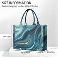 thumbnail image 3 of Large Capacity Tote Bag,Blue Gold Marble Pattern Handbag Fashion Luxury Tote Bag,15.7"x13"x 5.1" Inches,Laptop Compatible, 3 of 6