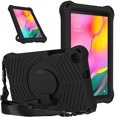 thumbnail image 4 of Dteck Case for Samsung Tab A 8.0 SM-T290/T295 2019, Kids Friendly EVA Foldable Kickstand Shoulder & Handle Strap 360 Degree Rotayable Hand-full Ring Shockproof Anti-drop Lightweight Case, Black, 4 of 14