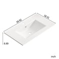 thumbnail image 4 of 30 inch Bathroom Vessel Sink, Ceramic Bathroom Vanity Sink Top with Overflow,White, 4 of 7