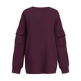 thumbnail image 5 of AherBiu Oversized Sweatshirts for Women Crew Neck Long Sleeve Fleece Lined Pullover Tops Basic Fall Clothes, 5 of 6