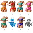 thumbnail image 3 of Wosthever Traje de baño para mujer Conjunto de playa Sexy Chic y colores vibrantes Conjunto de tres piezas TriangleSet Up SexyChic Traje de baño Rosado, 3 of 6