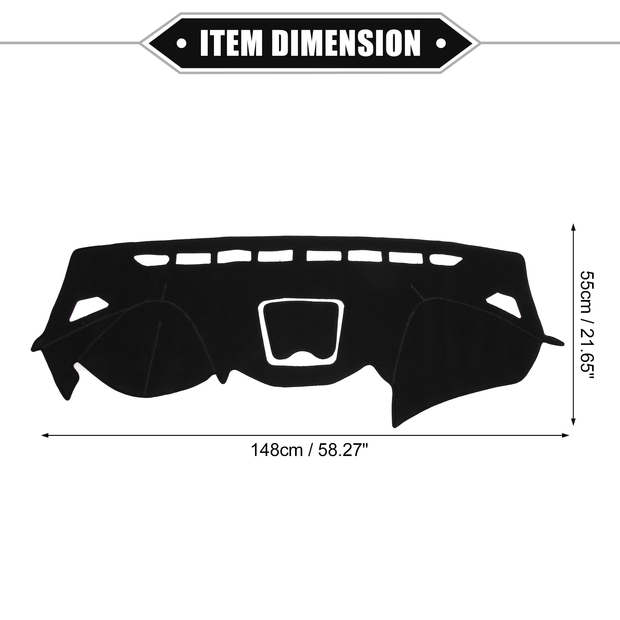 Unique Bargains Dashboard Cover for Hyundai Santa 2013-2018 Non-slip Polyester Black Dash Cover Mat Protector Cover