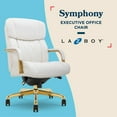 thumbnail image 2 of La-Z-Boy Symphony Executive Office Chair Bonded Leather White and Gold, 2 of 8