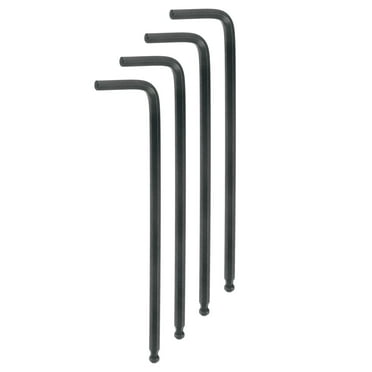 Uxcell 4pcs Ball End Hex Key Wrench 5/32" L-Shape Long Arm Hexagon SAE Wrenches Repairing Tool Black