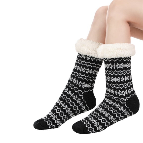 Bridal Wedding Stockings Women's Thermal Winter Stockings Thick Opaque Thigh High Socks Warm Knitted Over The Knee Socks Stockings Women's Winter Soft Warm Cozy Fleece Lined Fuzzy Slipper Socks with