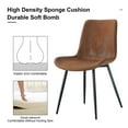 thumbnail image 3 of Dining Chairs Set of 4, Modern Suede Upholstered Dining Chairs with Backrests and Black Metal Legs, Dining Room Side Chairs for Kitchens, Lounges, and Farmhouses(Brown), 3 of 8