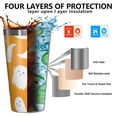 thumbnail image 3 of 16oz Tumblers Kawaii Halloween Ghosts Pattern Stainless Steel Vacuum Insulated Double Wall Travel Tumbler Cups Mug with Lid and Straw,Cleaning Brush for Coffee,Tea, 3 of 4