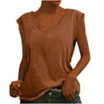 thumbnail image 2 of Femmes Tops Mode Femmes Solide Couleur Cap Manches V Cou Décontracté en Vrac Manches Courtes T-Shirt Top Armée Vert, 2 of 5