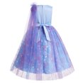 thumbnail image 2 of IBTOM CASTLE Girls Sparkly Flower Pageant Tulle Dress Sequin Floral Applique Fairy Tea Length Gown for Birthday Wedding Graduation Daddy Daughter Dance Blue, 2 of 7