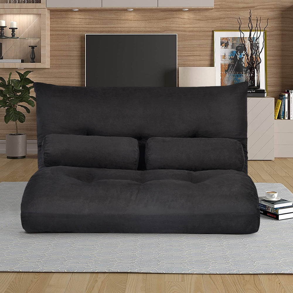 CHURANTY Floor Lazy Sofa Bed with Two Pillows,Floor Sofa Chair, Floor