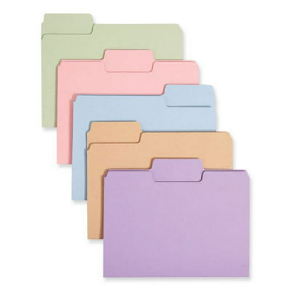 Smead SuperTab Colored File Folders, 1/3-Cut Tabs: Assorted, Letter Size, 0.75" Expansion, 11-pt Stock, Color Assortment 2, 100/Box, Each