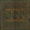 thumbnail image 1 of Ahgly Company Machine Washable Indoor Square Southwestern Turquoise Blue Country Area Rugs, 5' Square, 1 of 4