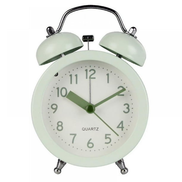 Saytay Reloj despertador de dormitorio de 3 pulgadas, reloj despertador de metal, reloj de escritorio para decoración del hogar de estudiantes (hy)
