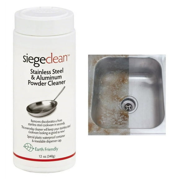 Siege Clean Stainless Steel Aluminum Powder Cleaner Polish Sink Shine Pan 12Oz