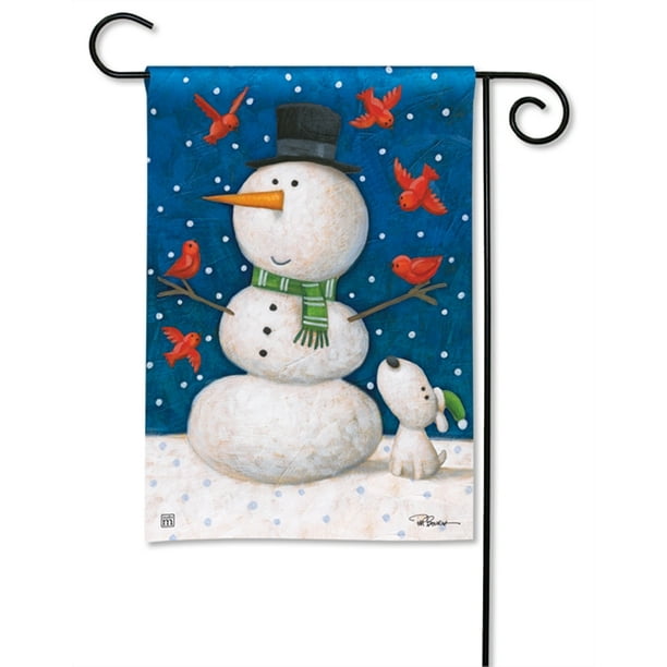Winter Pals Garden Flag 2 Sided Snowman And Dog Com Winter Pals Garden Flag 2 Sided Snowman, Snowman Garden Flags