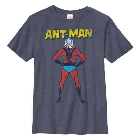 Boy's Marvel Ant-Man Superhero to the Rescue Graphic Tee Navy Blue Heather X Large