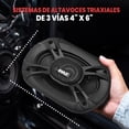 thumbnail image 2 of Par de Bocinas Universales para Estéreo de Coche Pyle 300W, 4" x 6", 3 Vías, Altavoces de Audio Profesional Triaxial, Reemplazo Rápido de Componentes OEM, Montaje en Puerta/Panel Lateral de Vehículo, 2 of 5
