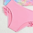 thumbnail image 4 of Xudanell 5t Swimsuit Girls Split 2 Piece Ruffled Edge Long Sleeve Print V-Shaped Underwear Baby Girl Bathing Suit Pink 3-4 Years, 4 of 7