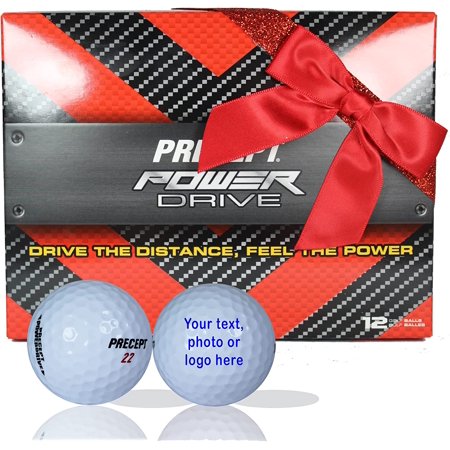 1 Dozen Personalized Bridgestone Precept Powerdrive Golf Balls - Personalized Precept Powerdrive Golf Balls are Custom Imprinted with Your own Logo  Photo  or Phrase. • Now in Christmas Packaging