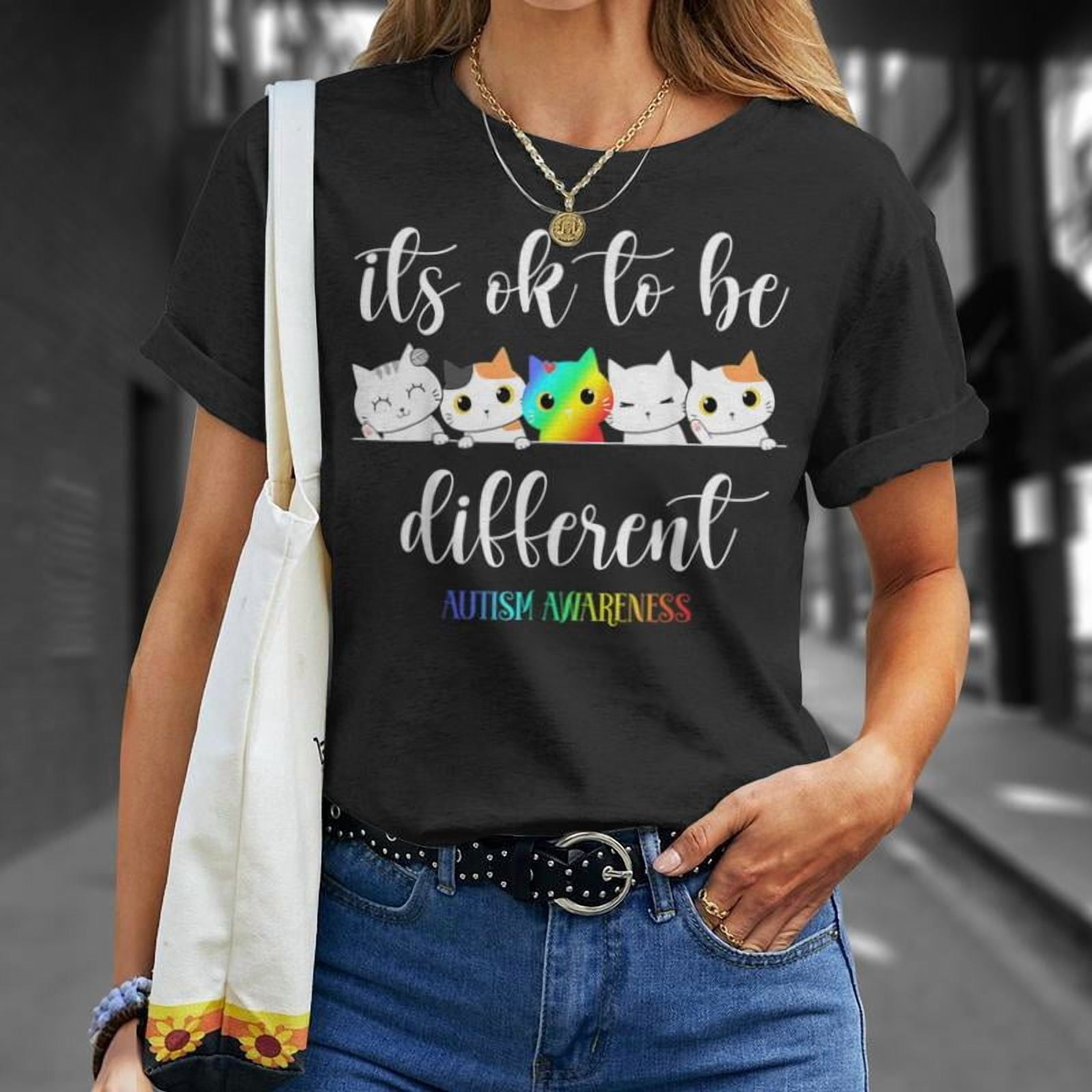 Its Ok To Be Different Cat Autism Awareness TShirt