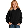 thumbnail image 4 of RMGVDSD Girls Zip Up Hoodies Solid Color Hooded Sweatshirt Jackets Pockets Fall Winter Loose Fit Casual Hoodie Coat for Children Versatile Holiday Clothes 9-10 Years, 4 of 4