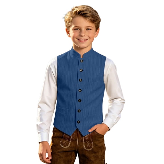 Boys Halloween Vest Tank Top Stand Collar Kids Sleeveless Jacket Casual Outerwear Ages 2-15